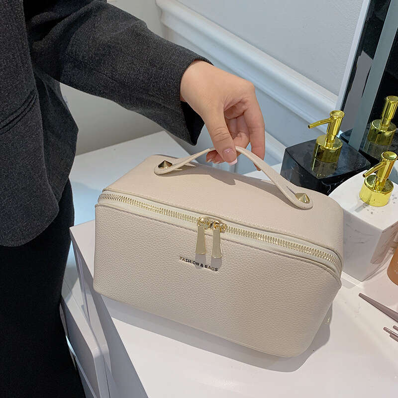 Amazon Cross-Border New Lychee Pattern Makeup Large Capacity High-Value Cosmetic Storage Travel Toiletry Bag