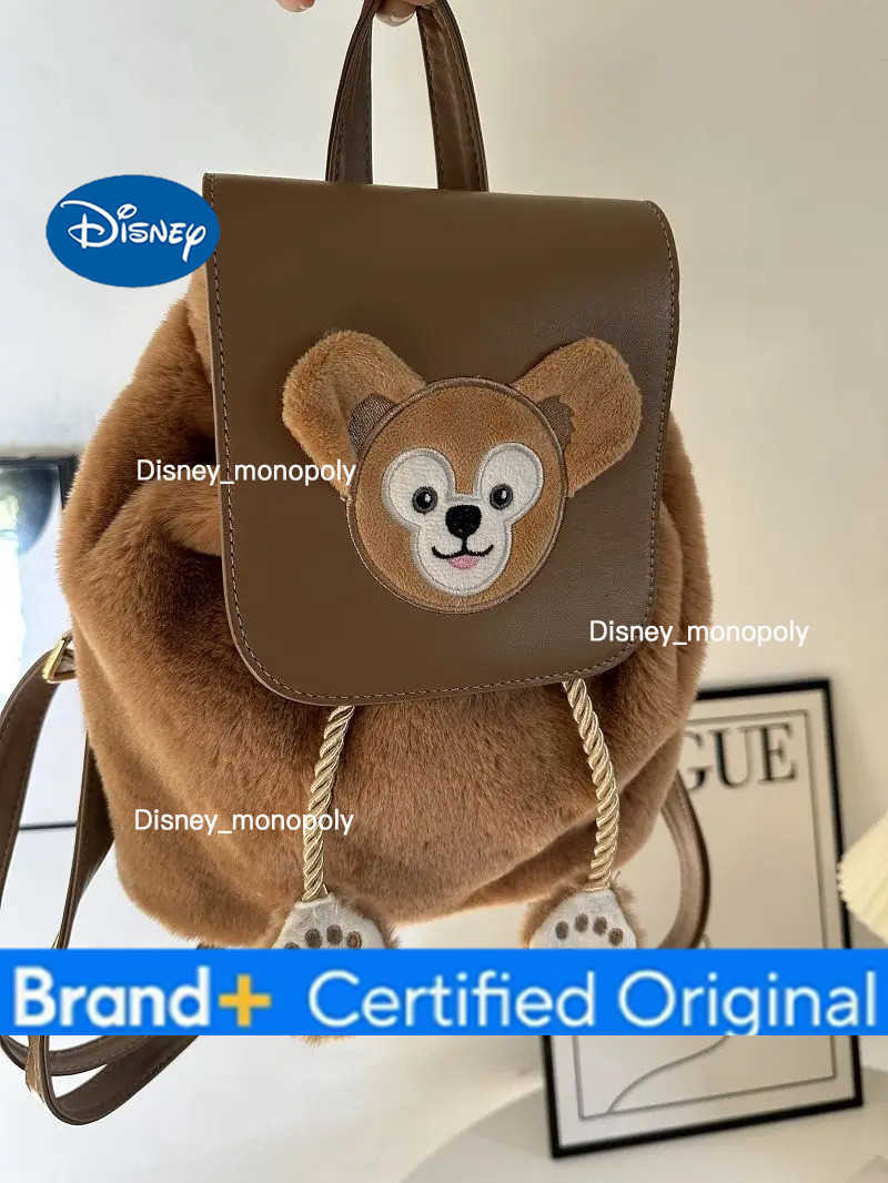 Disney Cartoon Backpack Duffy Bear Anime Plush Large Capacity Shoulder Bag Leisure Portable Plush Kawaii Handbag Girls Gifts H251225
