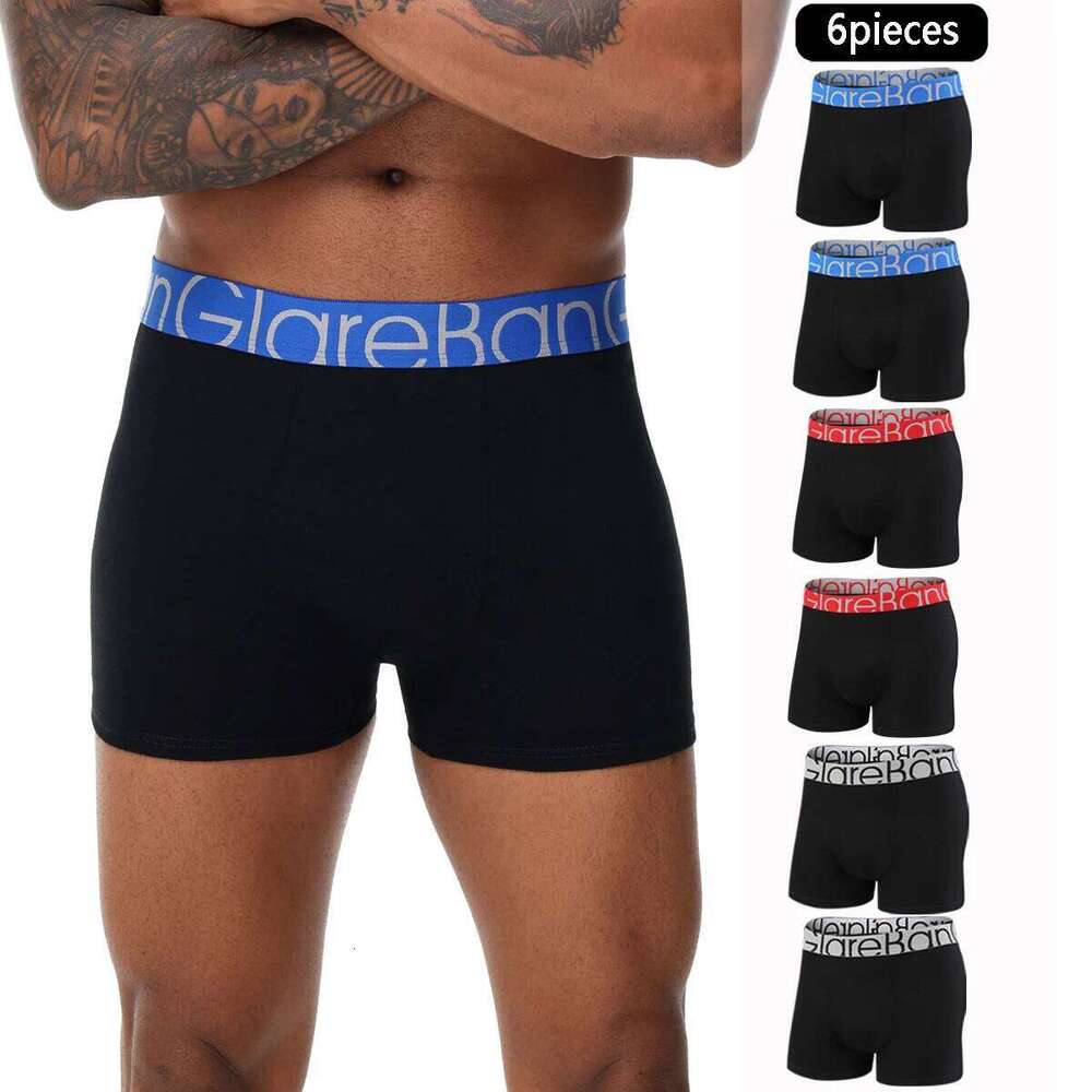 6pcs pack Black Cotton Boxer Shorts Underwear Soft Male Underpants for Men Homme comfortable Boxershorts Slips Panties X251225