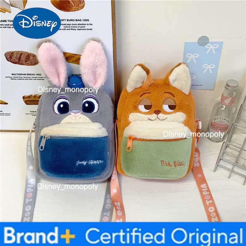 Disney 2025 Cartoon Stitch Winnie Bear Plush Crossbody Bag Cute Doll Phone Bag H251225