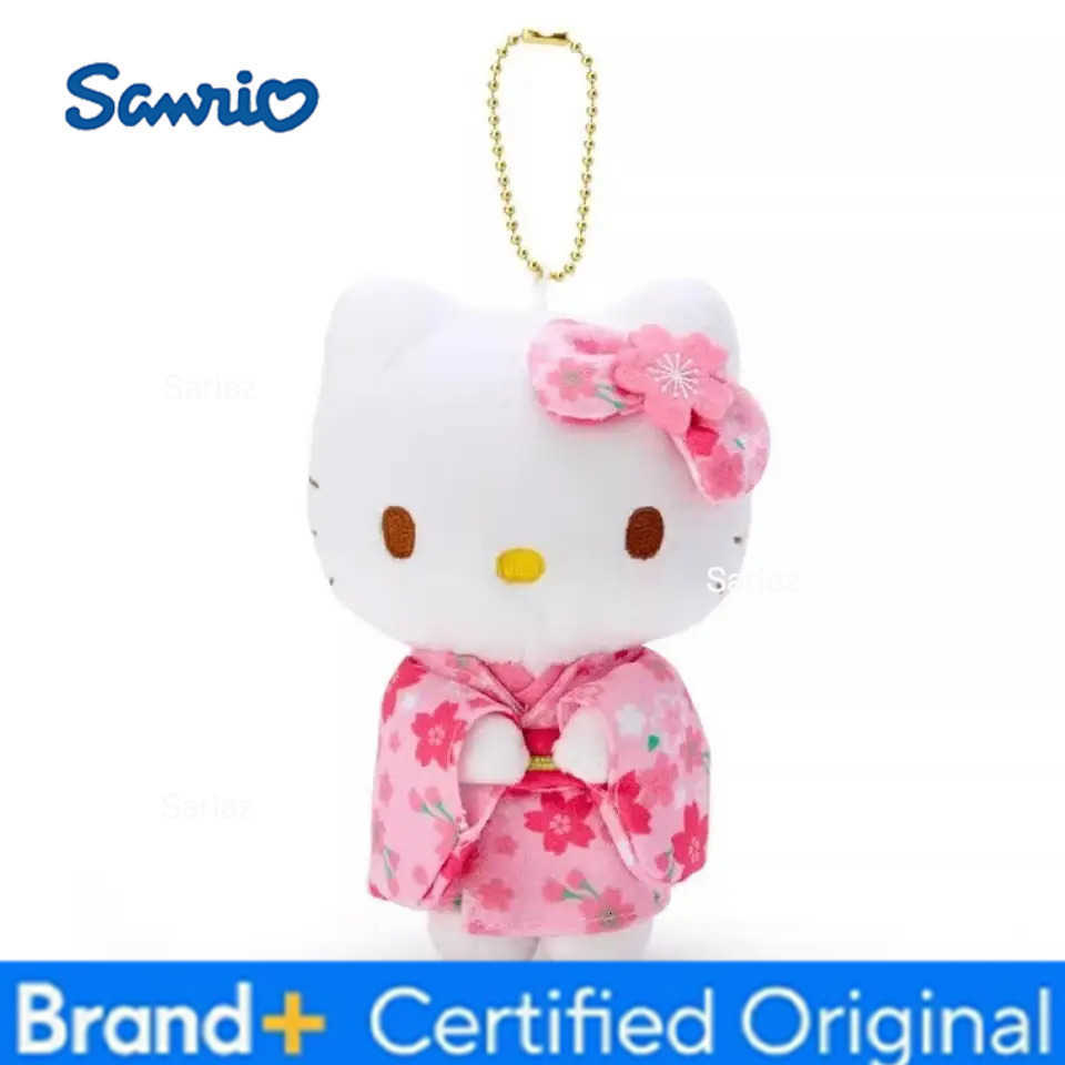 Sanrio Kawaii Melody Hello Kitty Sakura kimono zipper plush doll keychain Backpack pendant decoration accessories birthday gift H251225