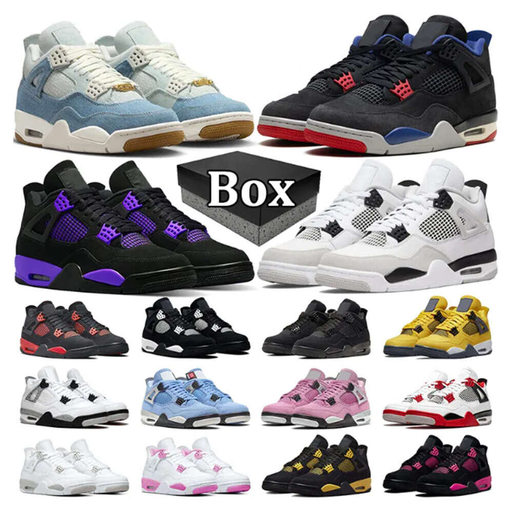 4 Basketball Shoes Military Black Cat 4s Sneakers University Blue Red Cement Thunder Pine Green White Oreo Seafoam Shimmer