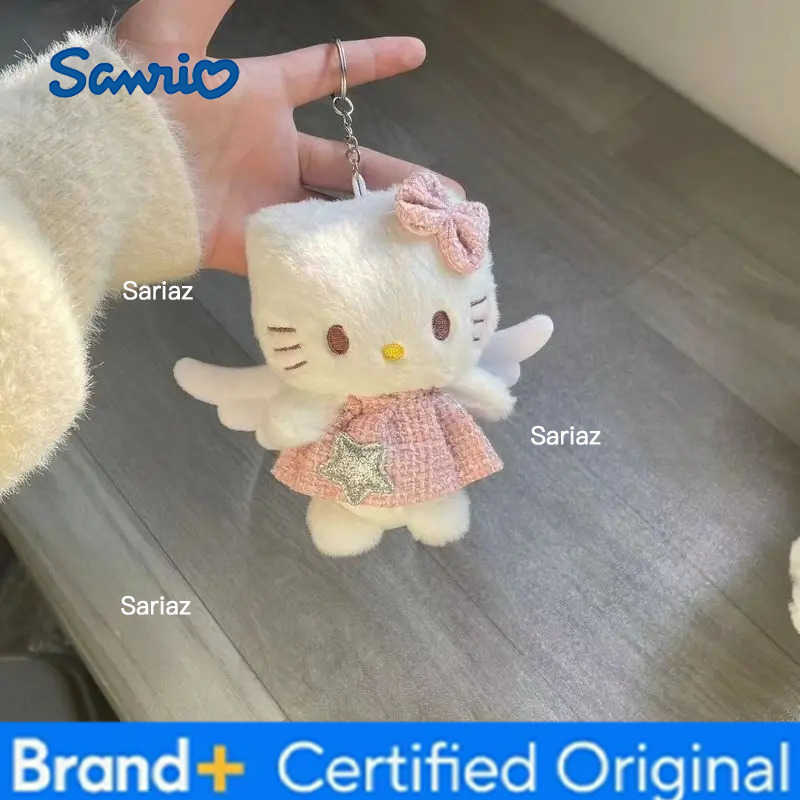 Sanrio Cute Girl Plush Angel Hello Kitty Wing Skirt Bag Pendant Keychain Girlfriends Schoolbag Girl Birthday Gift Pendant H251225