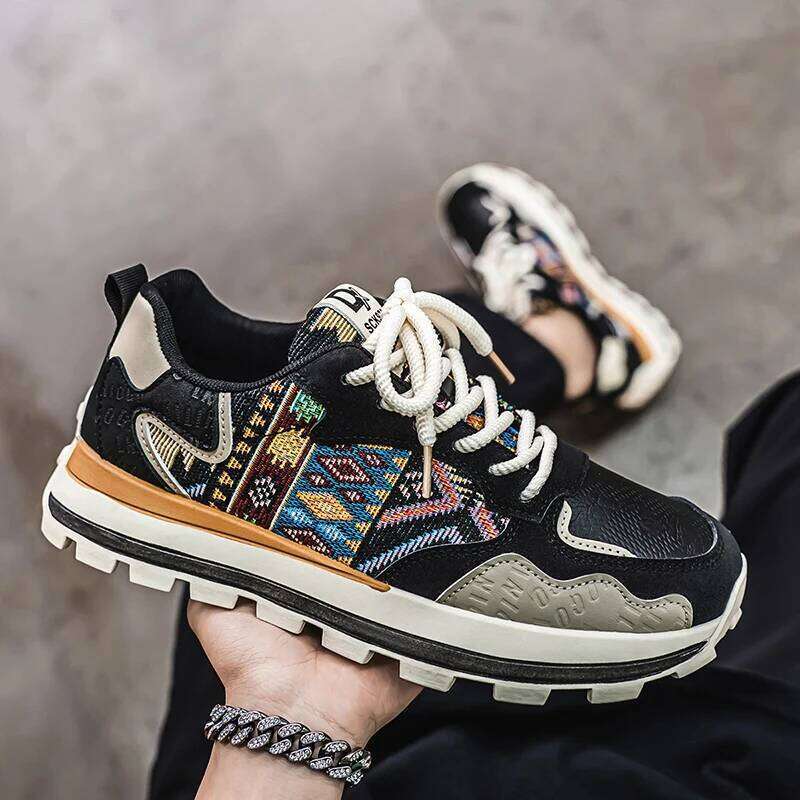 Running men's breathable casual sports non-slip comfortable youth loafer vulcanized thick soles heightening shoes X251225