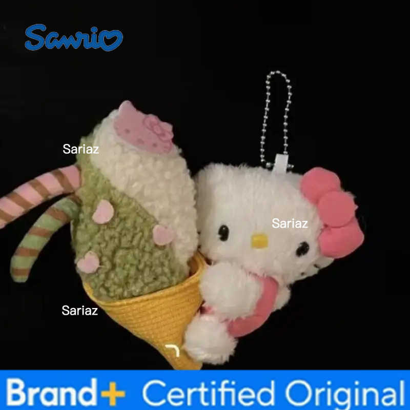 Sanrio Cute Cartoon Kawaii Matcha Series New Japanese Dessert Cake Roll Hello Kitty Plush Doll Keychain Bag Pendant Toy Gift H251225