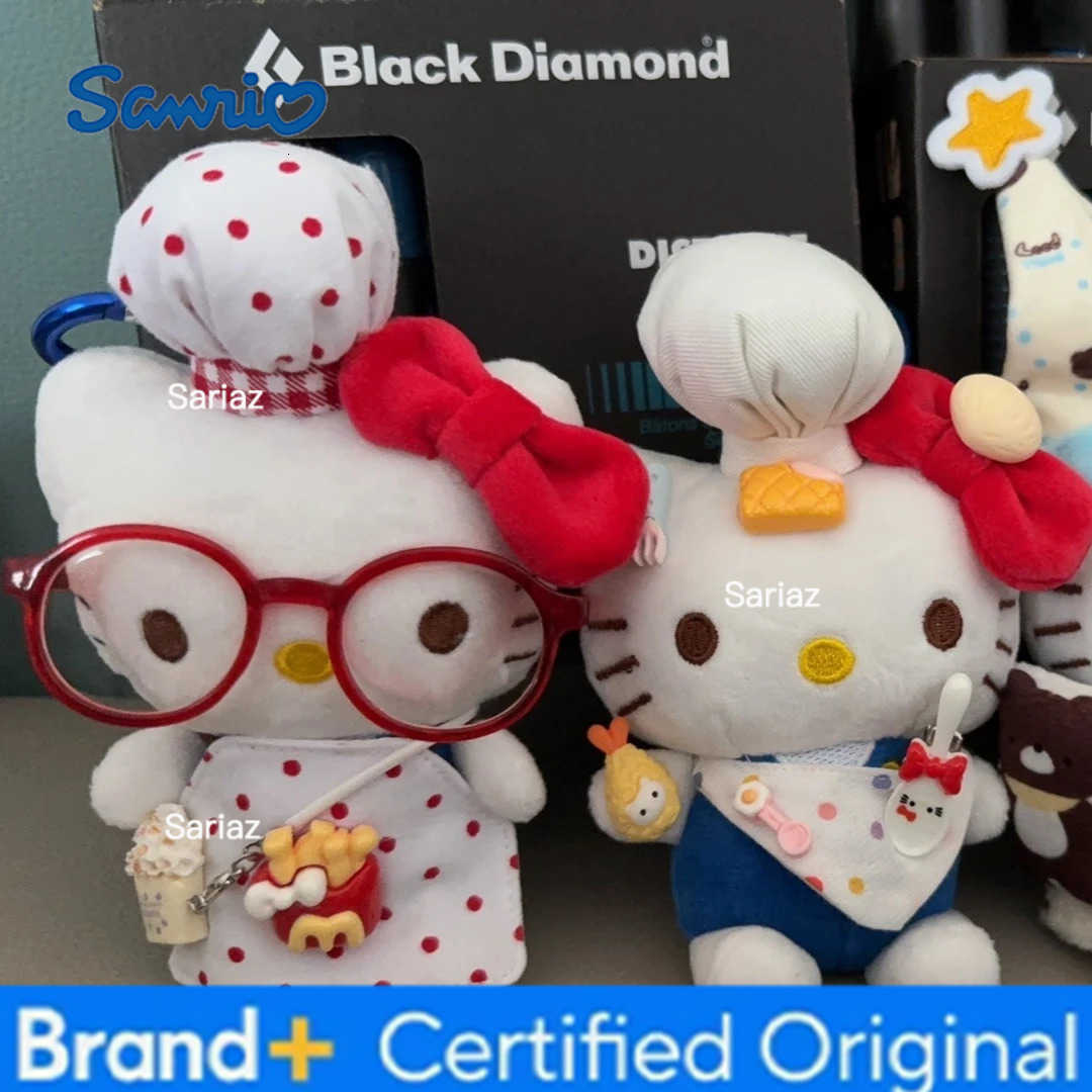 Sanrio Hello Kitty Keychain Anime Doll Kawaii Kitty Cat Gourmet Plush Hanging Key Chain Cute Backpack Decoration Accessories Girl Gifts H251225