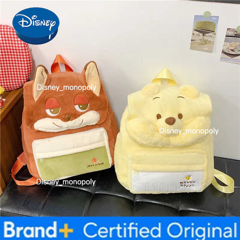 Disney Judy Nick New Plush Childrens Backpack Cartoon Cute Womens Plush Backpack Large Capacity Fashion Plush Leisure Backpack H251225