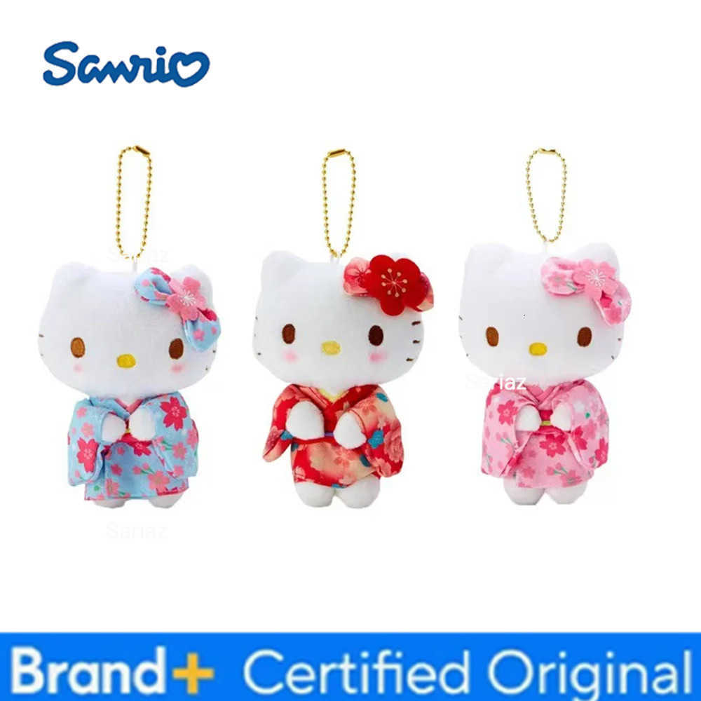 Sanrio Sakura Kimono Kitty Cinnamoroll Kuromi 14CM Pendant Keychain Plush Doll Toy H251225