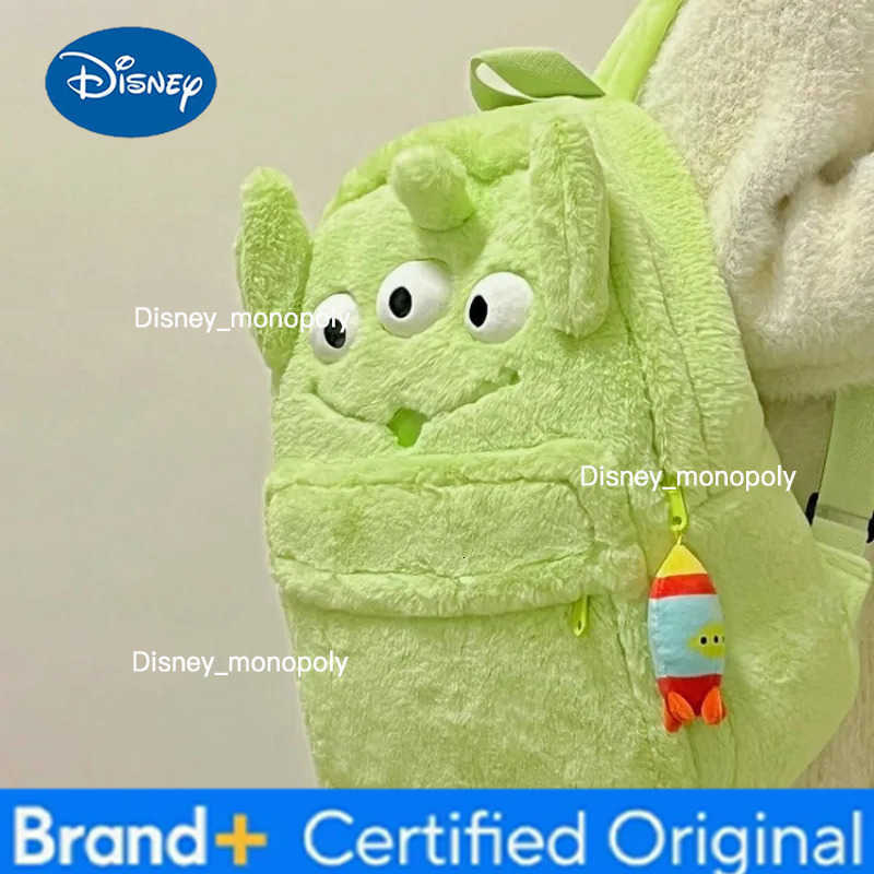 Disney New Cute Strawberry Bear Sullivan Backpack Ins Plush Junior and High School College Student Large-capacity School Bag H251225