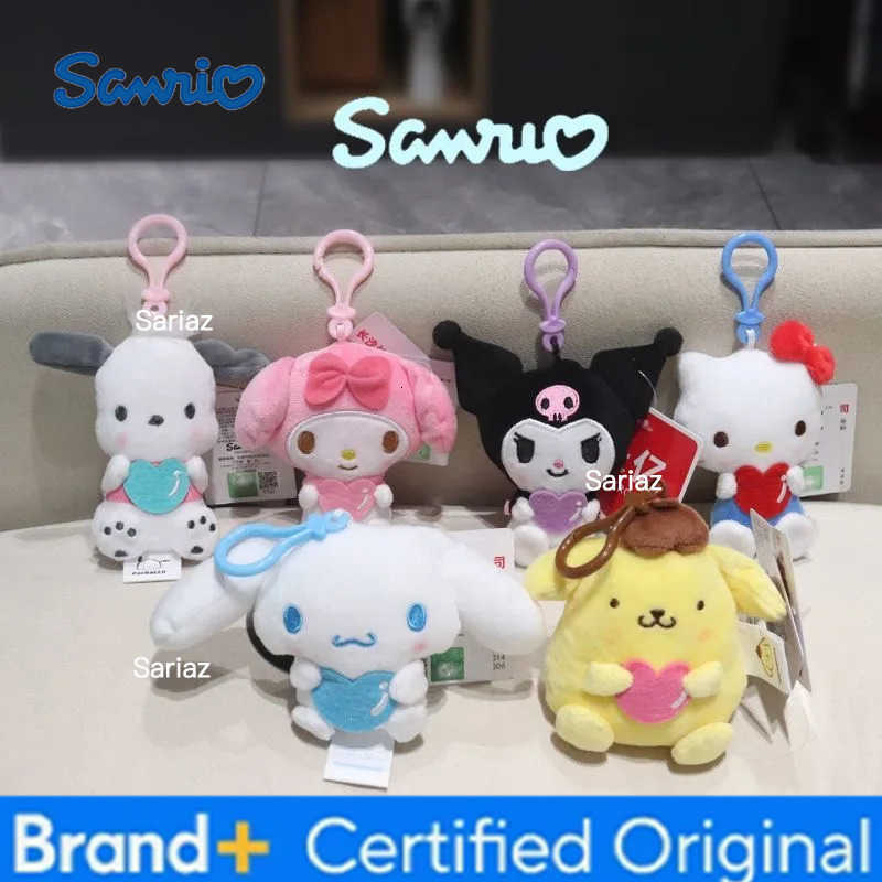 Sanrio Hello Kitty Plush Bag Pendant My Melody Plushies Kuromi Cinnamoroll Pompom Purin Plush Pendant Doll Kids Birthday Gifts H251225