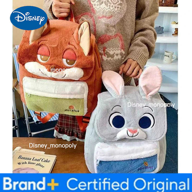 Disney 2026 New Cartoon Cute Zootopia Backpack for Women Judy Hopps and Nick Wilde Large Capacity Student School Bag H251225