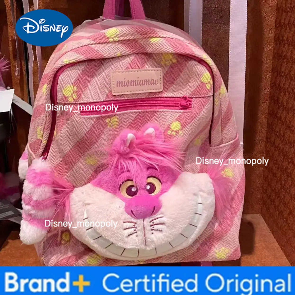 Disney Alice in Wonderland Cute Cheshire Cat Stuffed Plush Backpack Kawaii Anime Cheshire Cat Plush Bag Funny Gifts for Kids Girls H251225