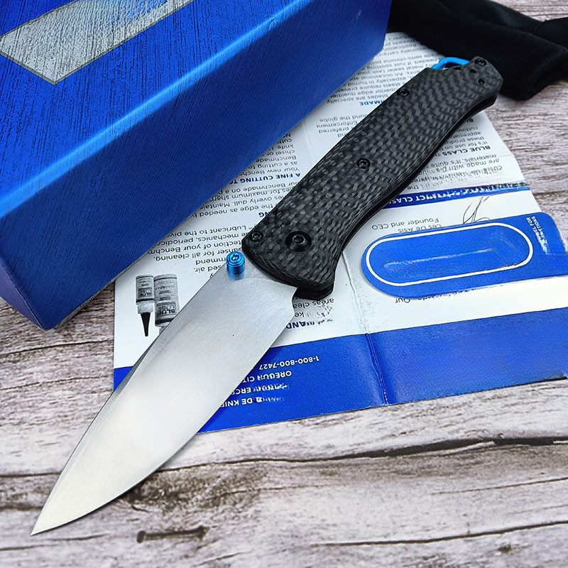BM Bugout 535 Carbon Fiber Folding Knife Damascus Steel Blade Outdoor Hiking Self-Defense Knife Wilderness Survival Knife