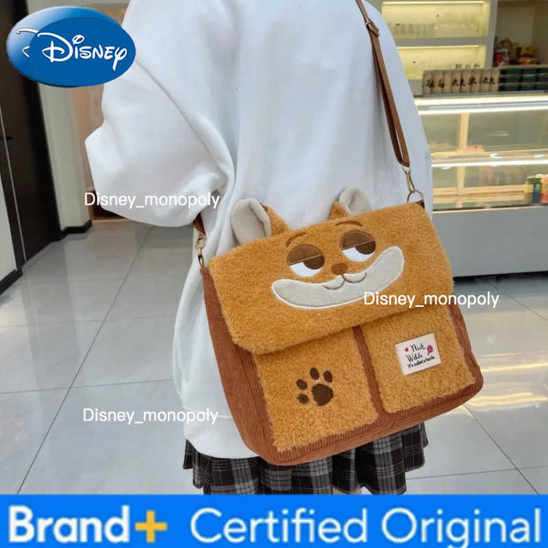 Disney Cartoon Strawberry Bear Student Tutoring Bag 2025 New Cute Nick Judy Large Capacity Single Shoulder Crossbody Bag H2512251