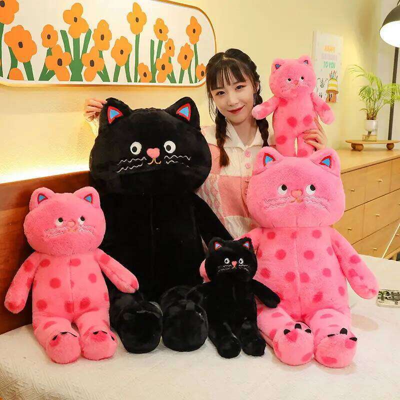 Cute Polka Dot Plushie Internet Famous Plush Toy Cat Doll Pillow Cushion For Girls Sleeping Gift Charming Skin-Friendly X251225