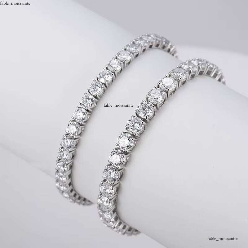 Messi Jewelry Custom 18k Gold Round Lab-Grown VVS Moissanite Tennis Bracelet