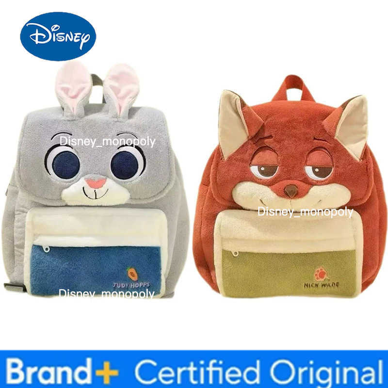 Disney Zootopia plush backpack Nick Wilde Judith Laverne Hopps Large Capacity Schoolbag Commuter Backpack Christmas gift H251225