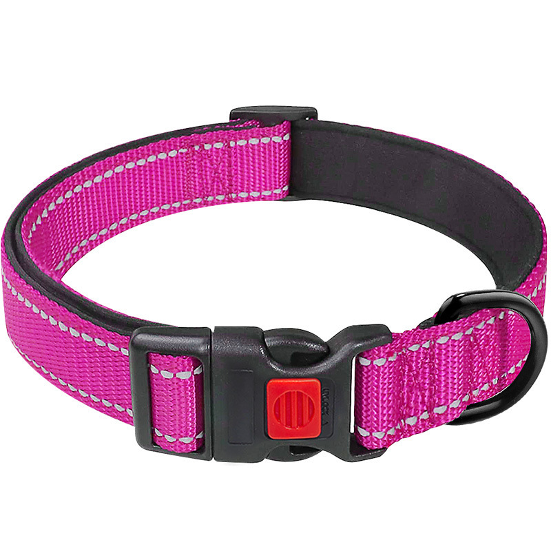 Durable Reflective Dog Collar Diving Material Multi Color Adjustable Pet Collar