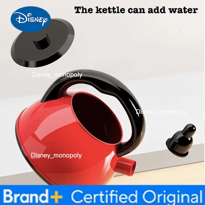 Disney Kids Toys Pretend Play Red Kitchen Toys Simulation Food Cooking Girls Boys Educational Play House Interactive Toys for Children H2512251