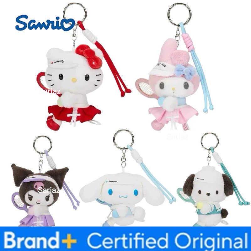 Sanrio New Tennis School uniform series My Melody Cinnamoroll Hello kitty Kuromi Plush Keychain Kawaii Anime Stuffed Bag Pendant H251225