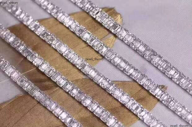 Wholesale Hip-Hop Style Luxury Custom Jewelry Natural Iced Tennis VVS Moissanite Bracelet 18k Pure Gold