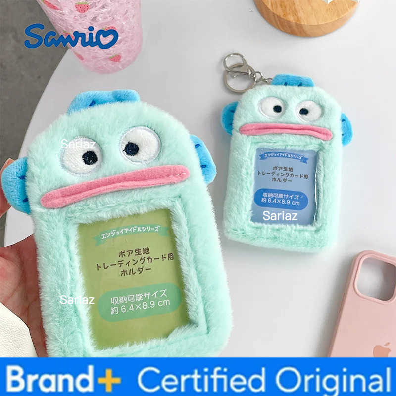 Sanrio Kawaii Cute Hangyodon Plush Toys Hangyodon Bank Card Holder Anime Children Plushie Pendant Bus Card Cover Keychain Gifts H251225