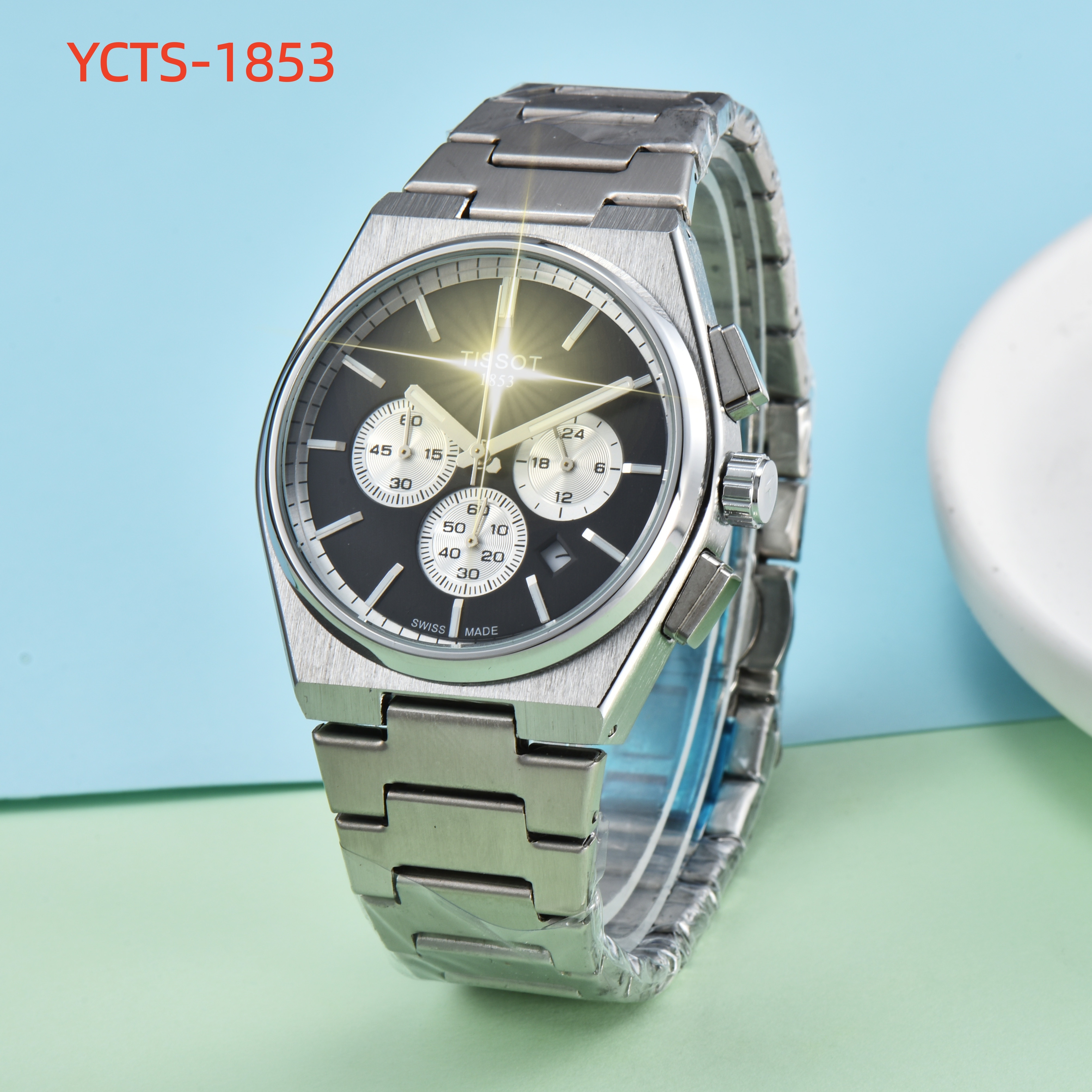 2026 Mens new 1853Tissity watch designer luxury quartz movement watches high qualit rose gold size stainless steel strap sapphire Orologio PRX Wristwatches 133