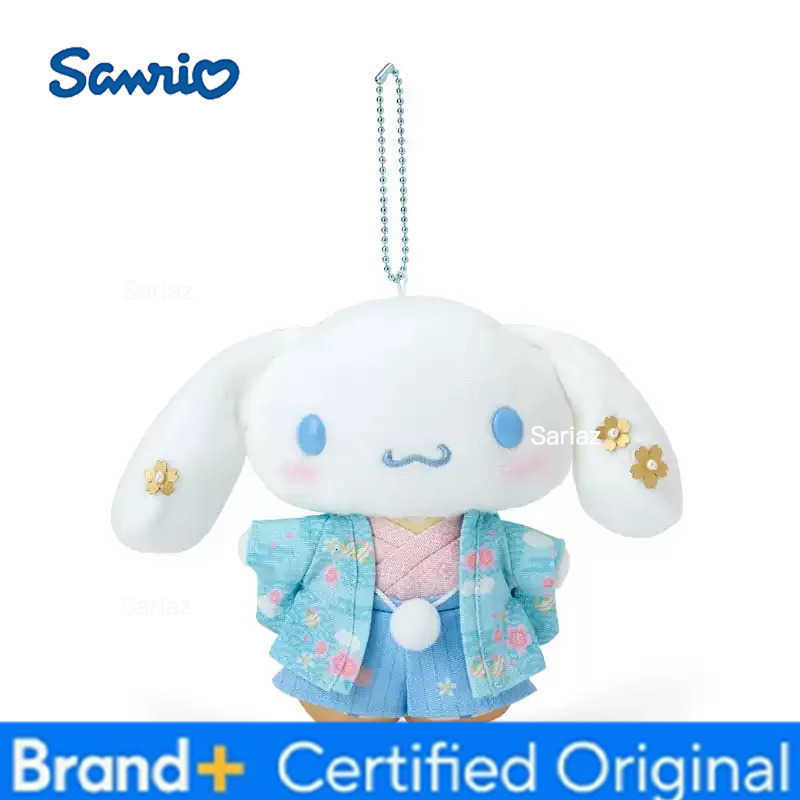 Sanrio 16CM Hello Kitty Plush kimono keychain Cartoon Cinnamoroll My Melody Kuromi PP Cotton stuffed dolls schoolbag pendant Gift H251225