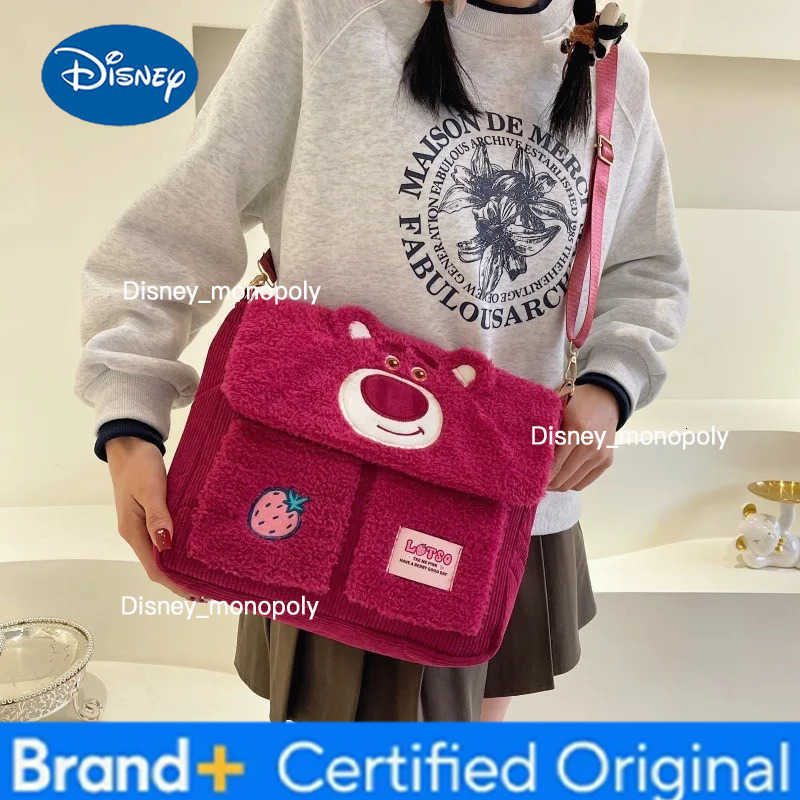 Disney Cartoon Strawberry Bear Student Tutoring Bag 2025 New Cute Nick Judy Large Capacity Single Shoulder Crossbody Bag H2512251