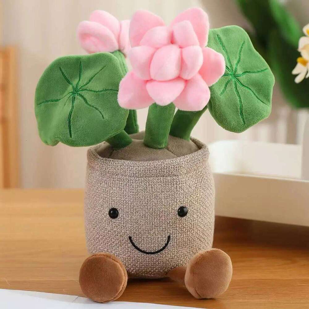 Potdemiel latest lotus potted plant filled plush toy figurine cartoon anime cute pillow cushion home decoration gift doll X251225