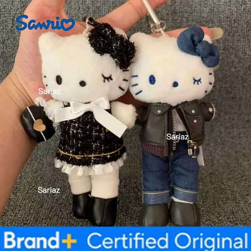 Sanrio Hello Kitty Soft Stuffed Doll Pendant Long Leg fashion Kitty Plush Toy Keychain cute Heart Shaped Buckle Decoration gift H251225