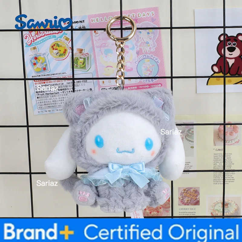 Sanrio Plush Keychain Hello Kitty Kawaii Kuromi Cartoon Key Chain Pendant Melody Cinnamoroll Pochacco Backpack Decoration Gifts H251225