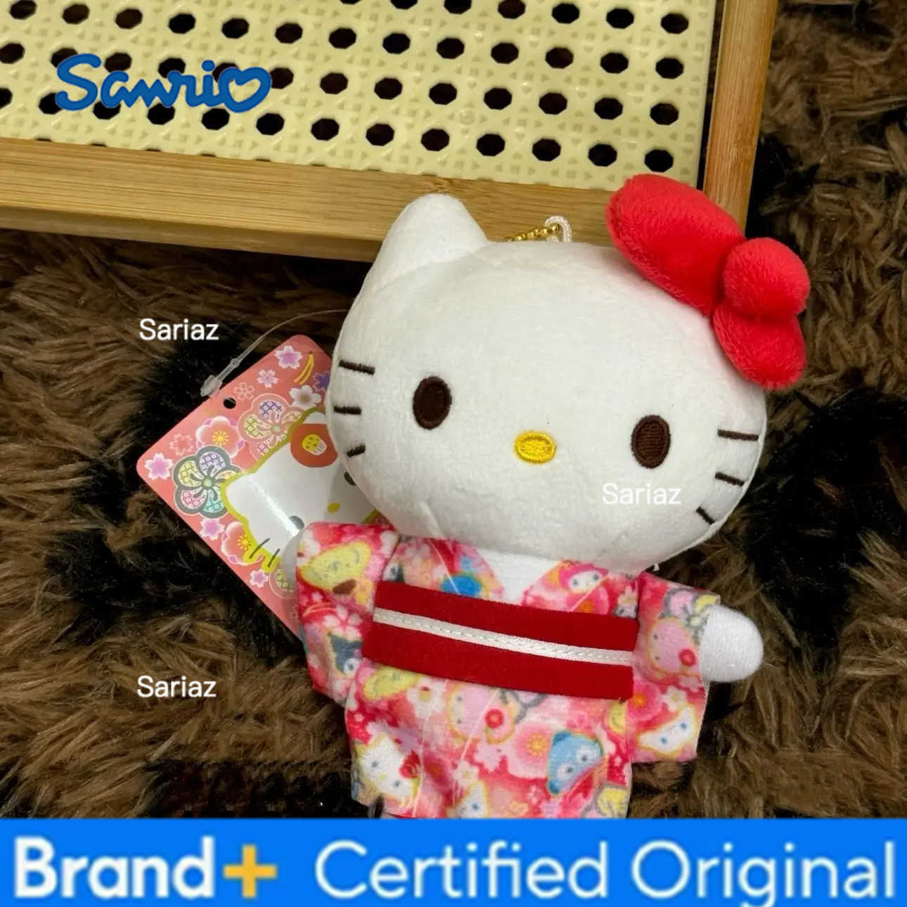Sanrio Hello Kitty Melody Sakura Kimono Plush Doll Kawaii Kuromi Stuffed Plush Toy Backpack Pendant Keychain Girls Holiday Gift H251225