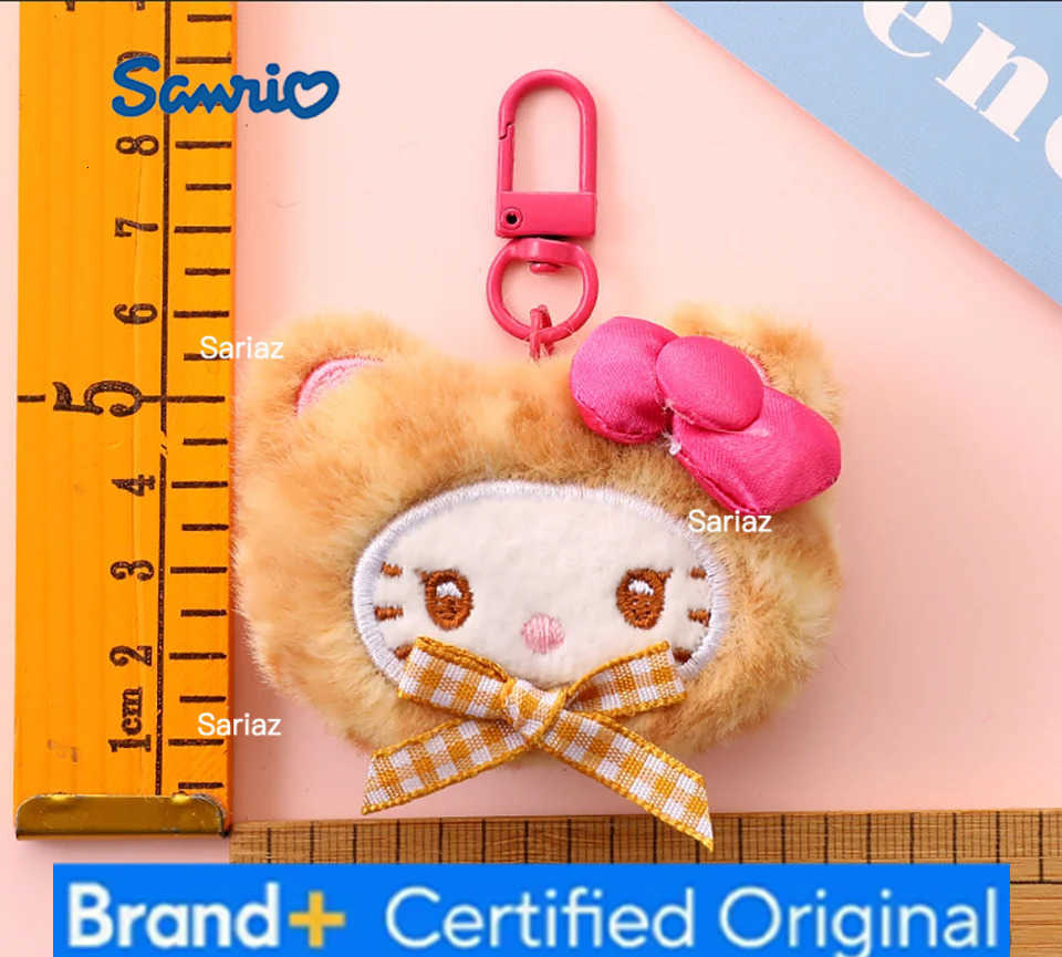 Sanrio Girl Gift Kawaii Keychain Hello Kitty Keychain Cinnamoroll Keyring Doll Plush Toy Backpack Pendant Car Key Ring Plushie H251225