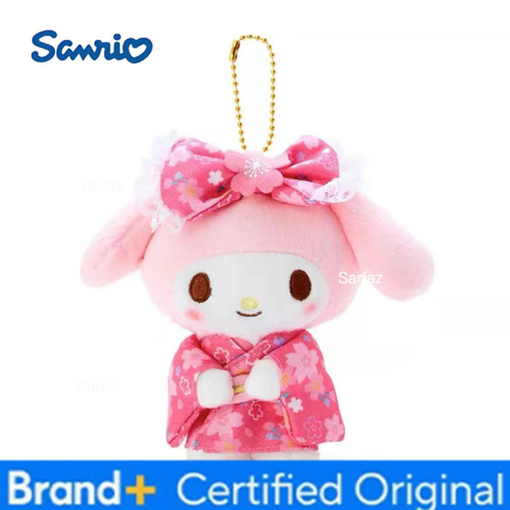 Sanrio Sakura Kimono Kitty Cinnamoroll Kuromi 14CM Pendant Keychain Plush Doll Toy H251225