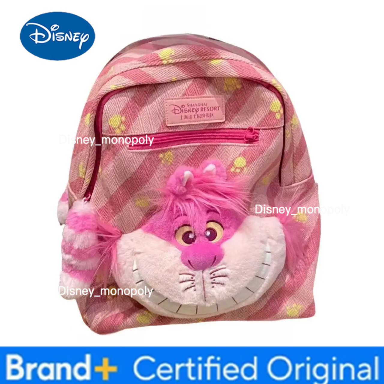 Disney Alice in Wonderland Cute Cheshire Cat Stuffed Plush Backpack Kawaii Anime Cheshire Cat Plush Bag Funny Gifts for Kids Girls H251225