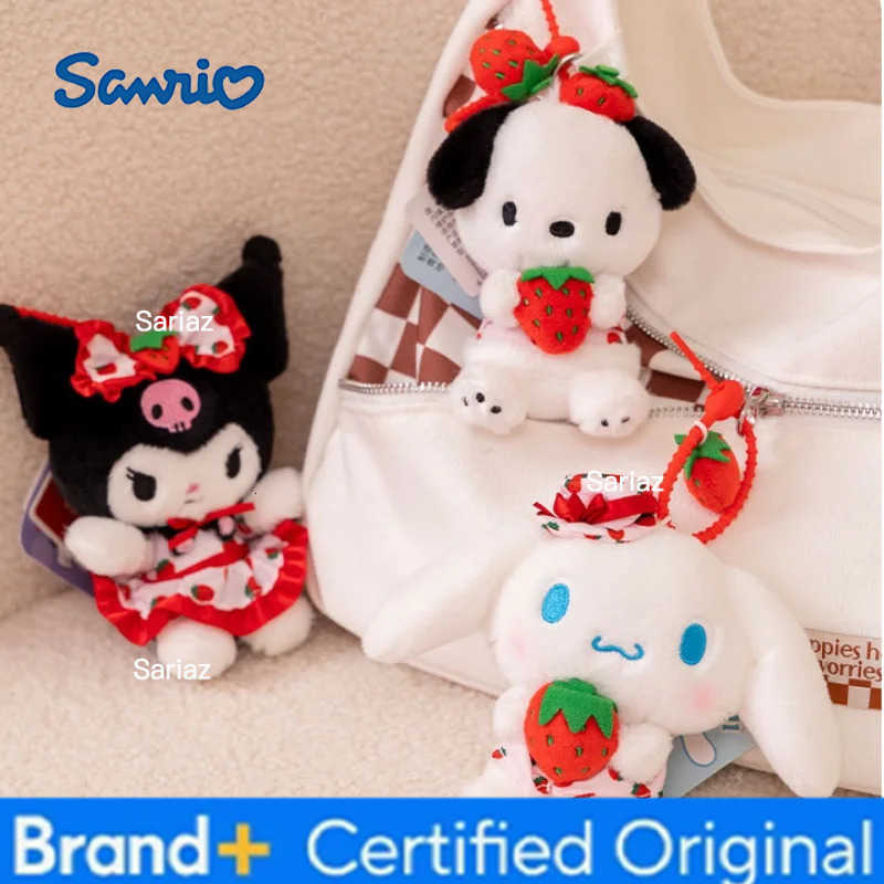 Sanrio Strawberry Hellokitty Melody Kuromi Cinnamoroll Pochacco Plush Pendatn Cute Cartoon Stuffed Keyrings Girls Bag Keychain H251225