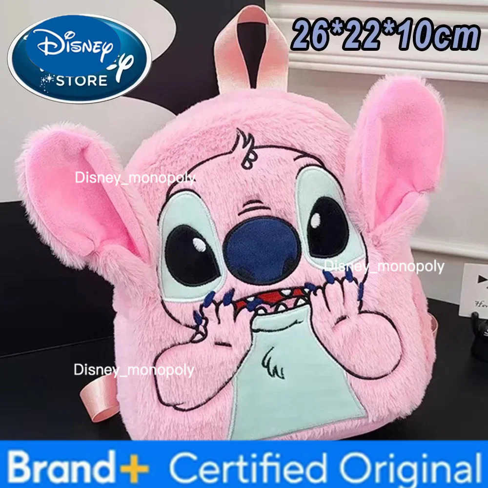 Disney New Plush Backpack Ins Japanese Blue Stitch Funny Cartoon Large-Capacity Student Backpack Kindergarten Bag Child Gift H2512251