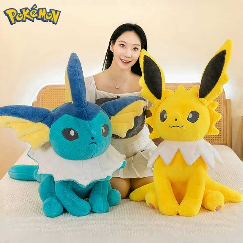 Pokemon 45/60/80CM Big Size Pokmon Jolteon Plushies Vaporeon Cartoon Anime Stuffed Ornament Comfortable Soft Doll Childrens Toy Gift W251225