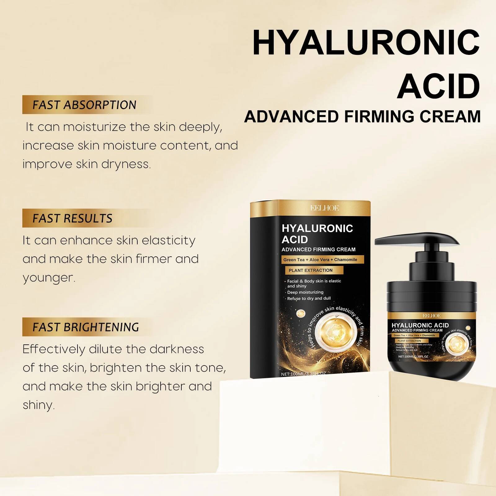 Bestseller Hyaluronic Acid Firming Face Moisturizing Shrink Pores Anti-Puffiness Oil Control Brightening Facial Cream Skin Care ddmySat