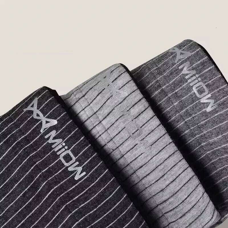 MiiOW 4Pcs Cotton Men's Boxer Underwear Graphene Antibacterial Man Trunks Breathable Striped Men Underpants Boxers Male Panties X251225