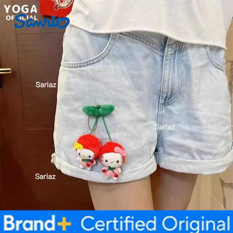 Sanrio Kuromi Hello Kitty Cinnamoroll Plush Doll Kawaii Cherry Brooch Hair Clip Backpack Decorative Pendant Girl Birthday Gift H251225