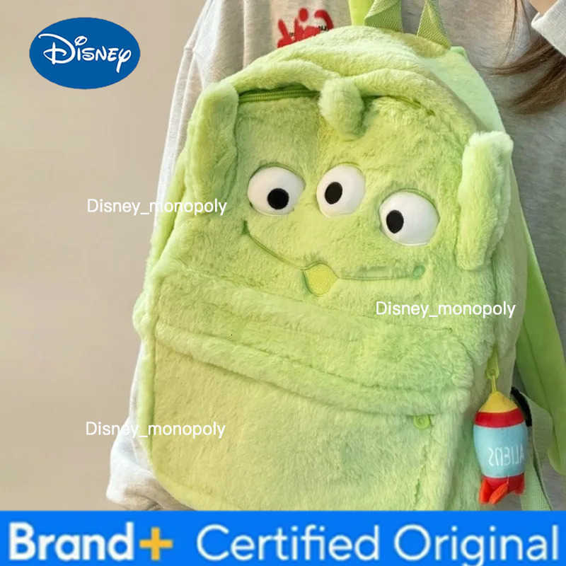 Disney New Cute Strawberry Bear Sullivan Backpack Ins Plush Junior and High School College Student Large-capacity School Bag H251225