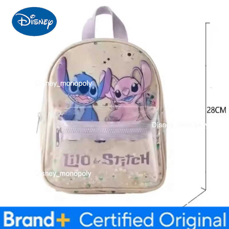 Disney 6 styles Kawaii Lilo Stitch Plush or Glossy Messenger Bag Cartoon Large-Capacity Student Backpack Kindergarten Bag Gift H251225