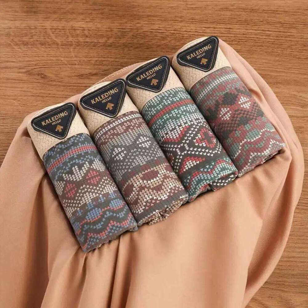 4pcs Ethnic Men's Underwear Light Luxury Style Boxershorts Comfortable Breathable for Young People Fashion Men Panties X251225