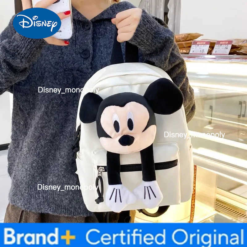 Disney 2025 New Mickey Mouse Childrens Backpack Cute Plush Bag Large Capacity Student Backpack Stylish Bag Children Gift H251225