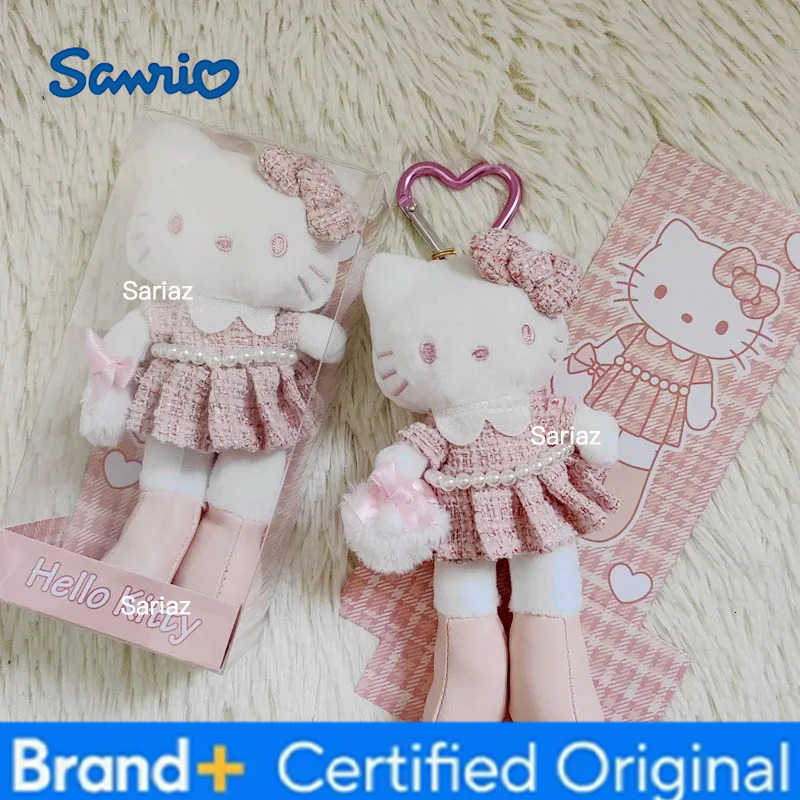 Sanrio Hello Kitty Series Kawaii Wear Skirt Long Leg Kitty Cat Pendant Stuffed Plush Toy Doll Bag Pendant Keychain Doll Gift H251225