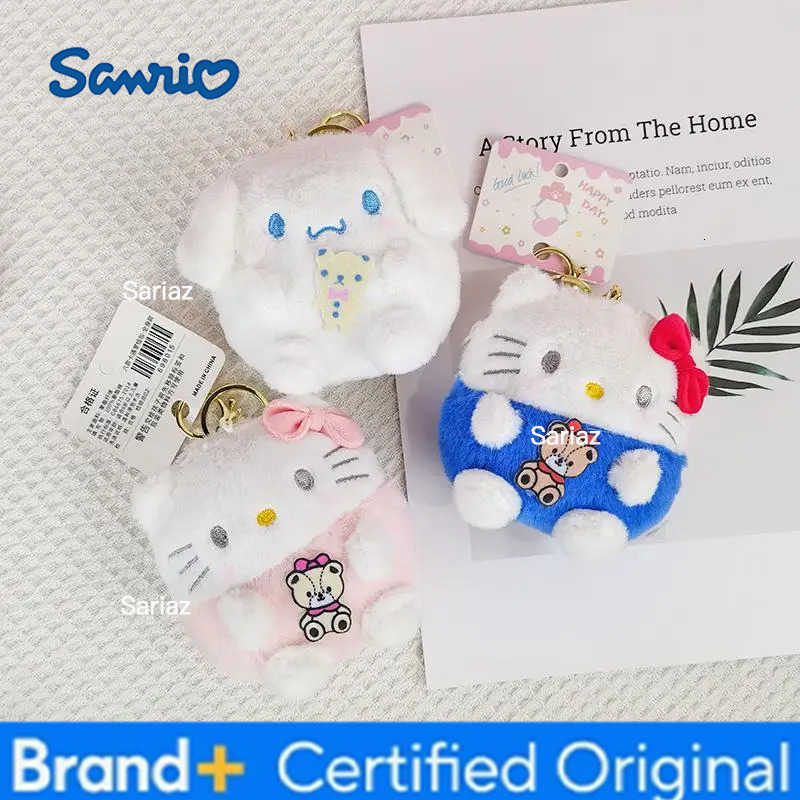 Sanrio Hello Kitty Keychain Anime Kawaii Pendant Girl Toy Decorate School Bag Pendant Doll Portable Pp Cotton Cartoon Gift H251225