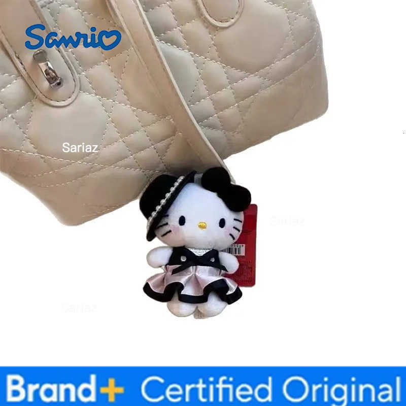Sanrio Plush Filled Pendant Keychain Kawaii Hat Exquisite Dolls Hello Kitty Satin Skirt Bag Pendant A Birthday Gift for Girls H2512251