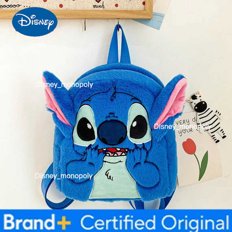 Disney Stitch Plush New Backpack Cartoon Fashion 3d Mini Womens Backpack Large Capacity Cute Childrens Schoolbag High Quality H2512251